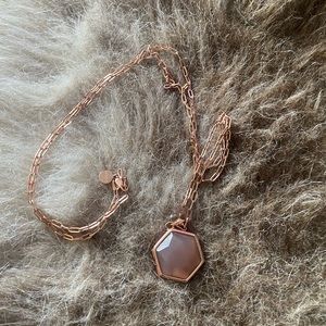 Stella and Dot Sentiment Stone Locket, Grey Stone. 15” S&D chain